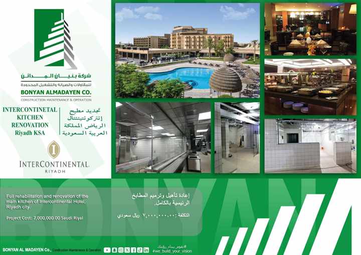 تجديد وترميم المطابخ الرئيسية - فندق إنتركونتيننتال الرياض